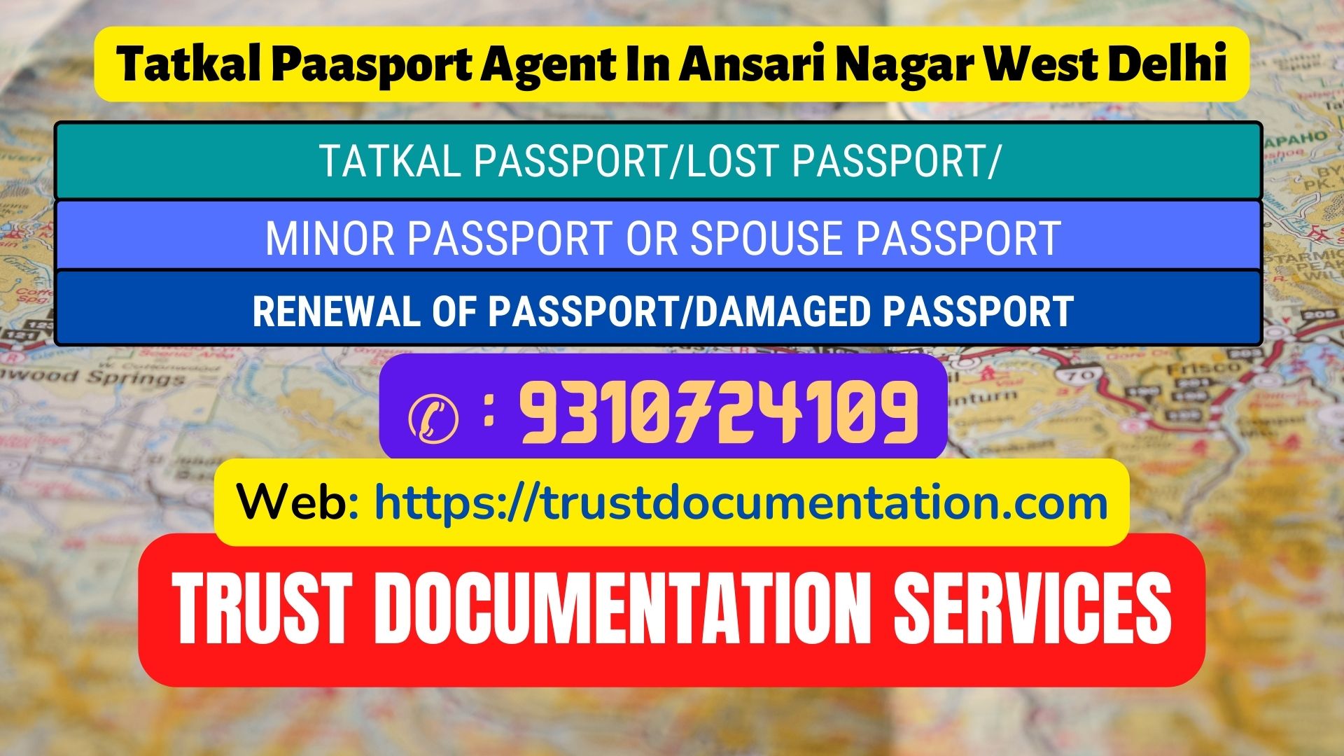 Passport agent consultant in Ansari Nagar West Delhi 9310724109