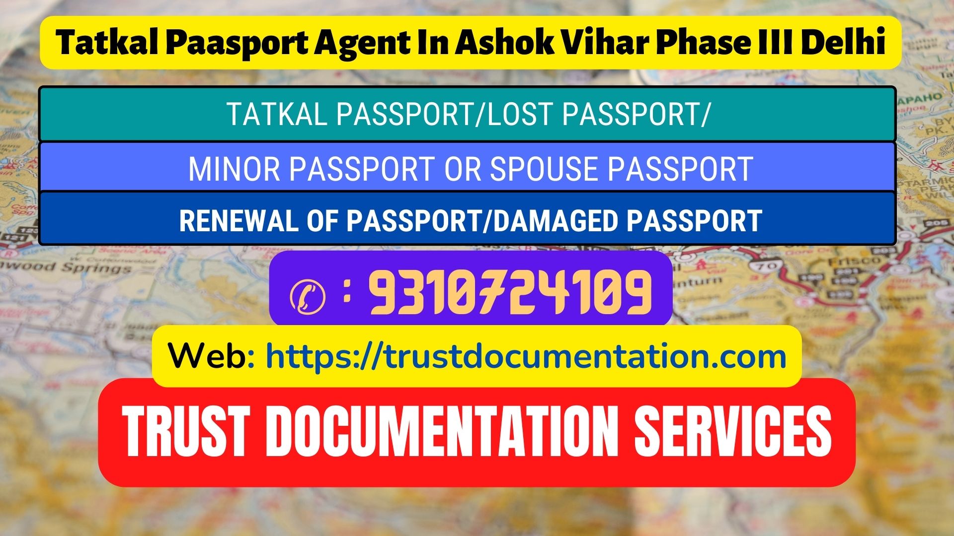 Passport agent consultant in Ashok Vihar Phase III Delhi 9310724109