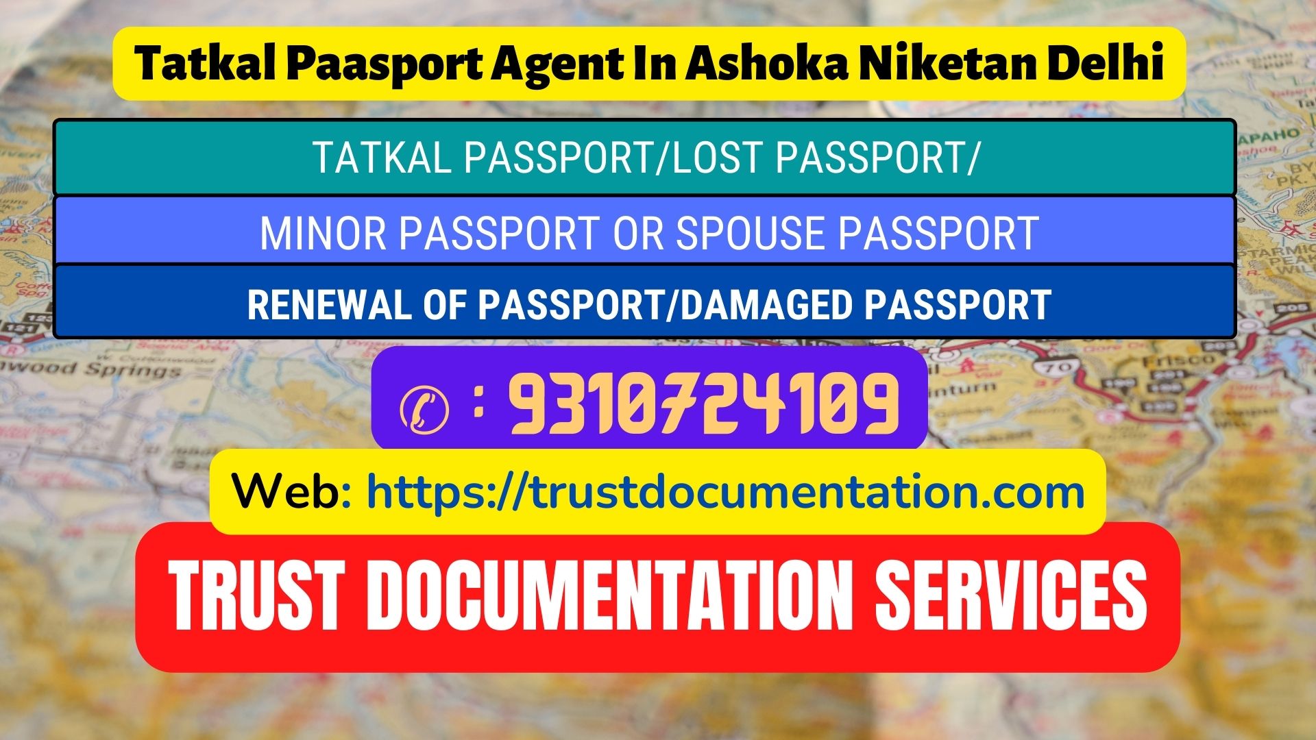 Passport agents in Ashoka Niketan Delhi 9310724109