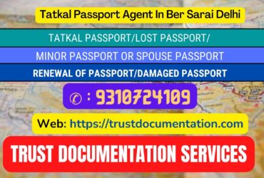 Passport agents service in Ber Sarai Delhi 9310724109