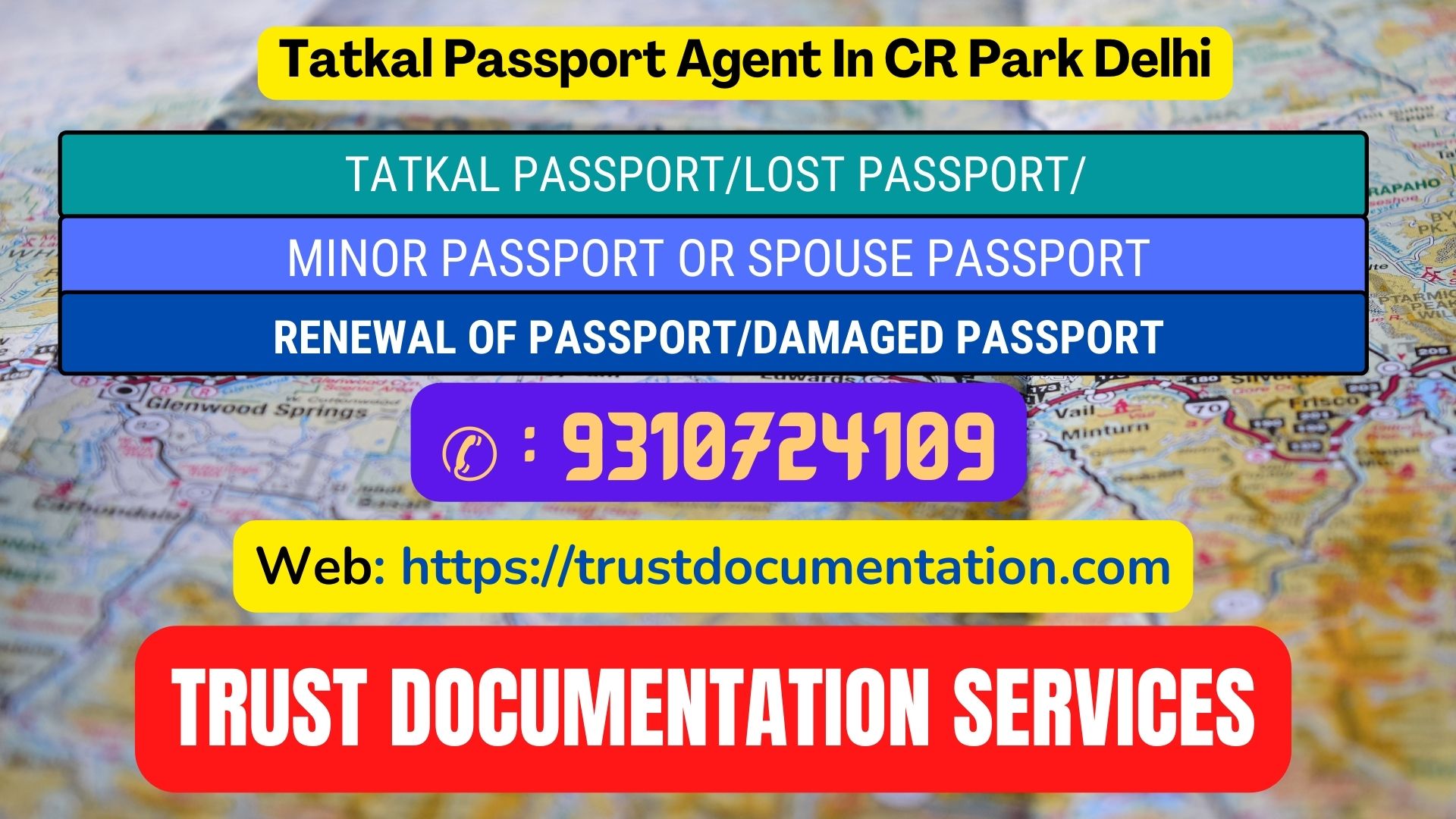 Tatkal passport services in CR Park Delhi 9310724109