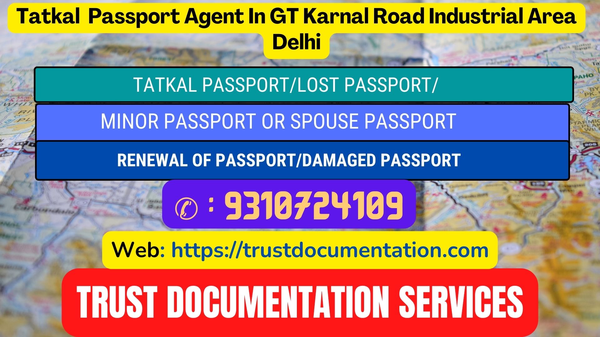 Passport agents service in GT Karnal Road Industrial Area Delhi 9310724109