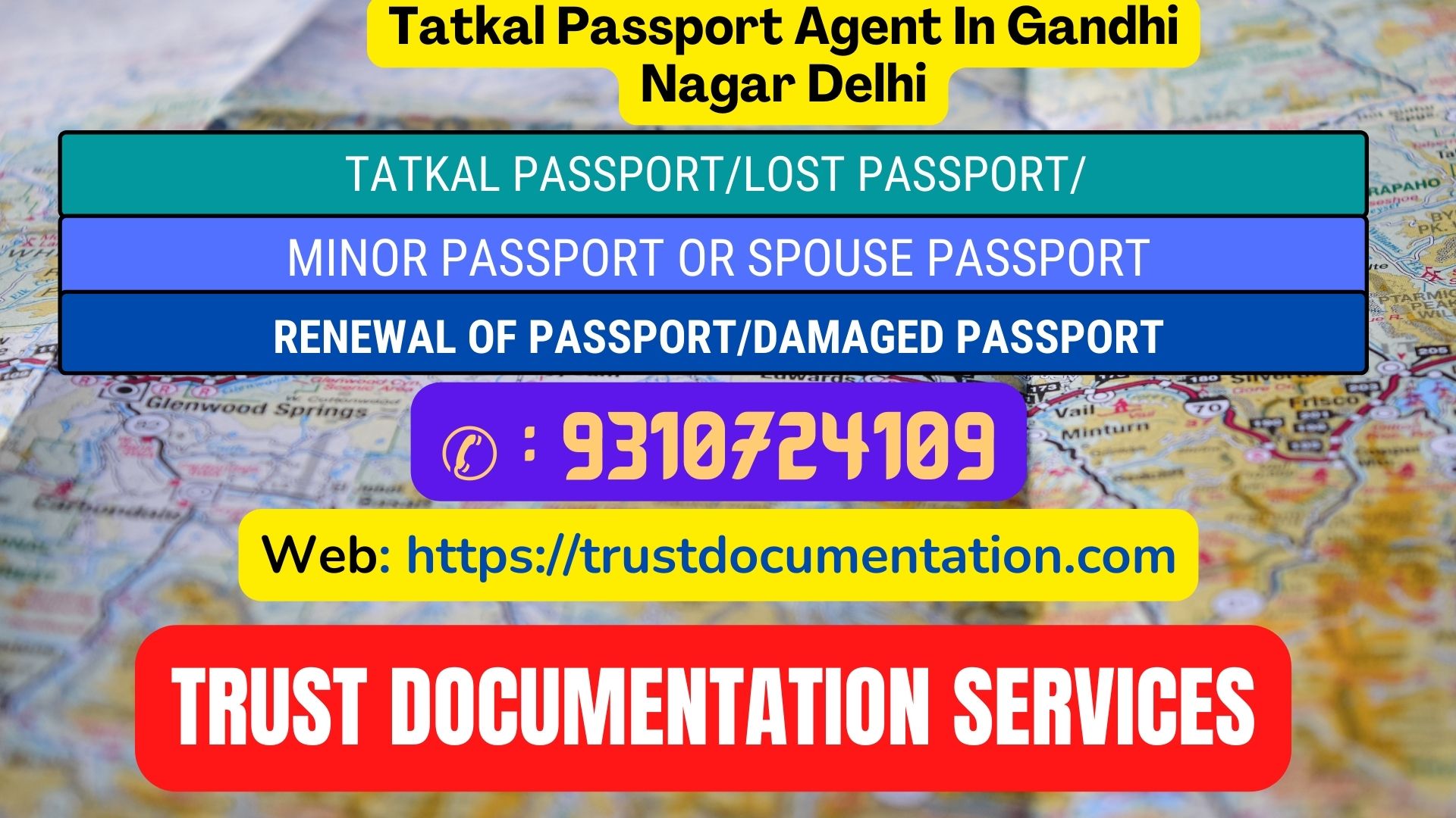 Passport agents service in Gandhi Nagar Delhi 9310724109