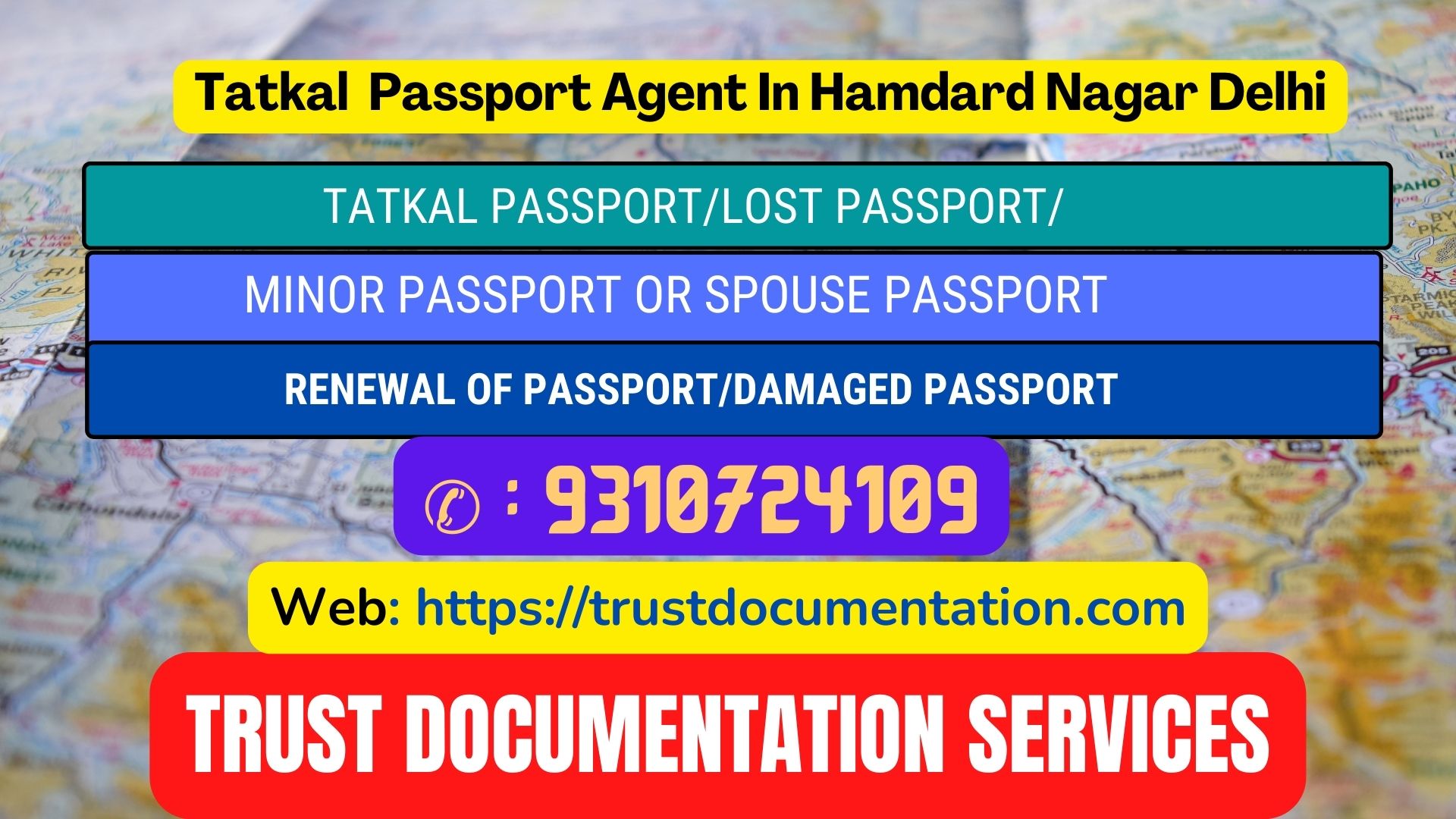 Passport agent consultant in Hamdard Nagar Delhi 9310724109