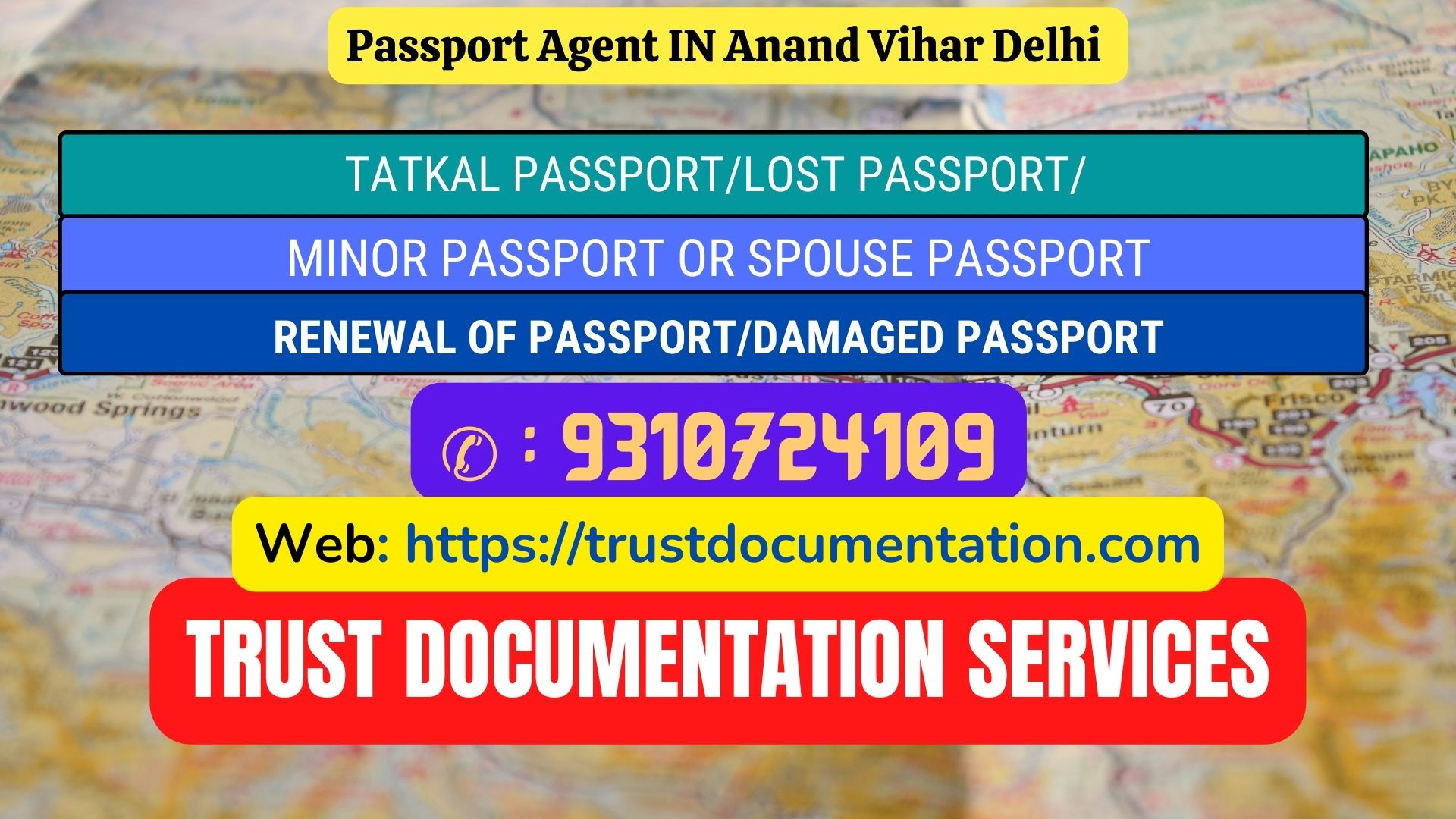 Passport agent consultant in Anand Vihar Delhi 9310724109