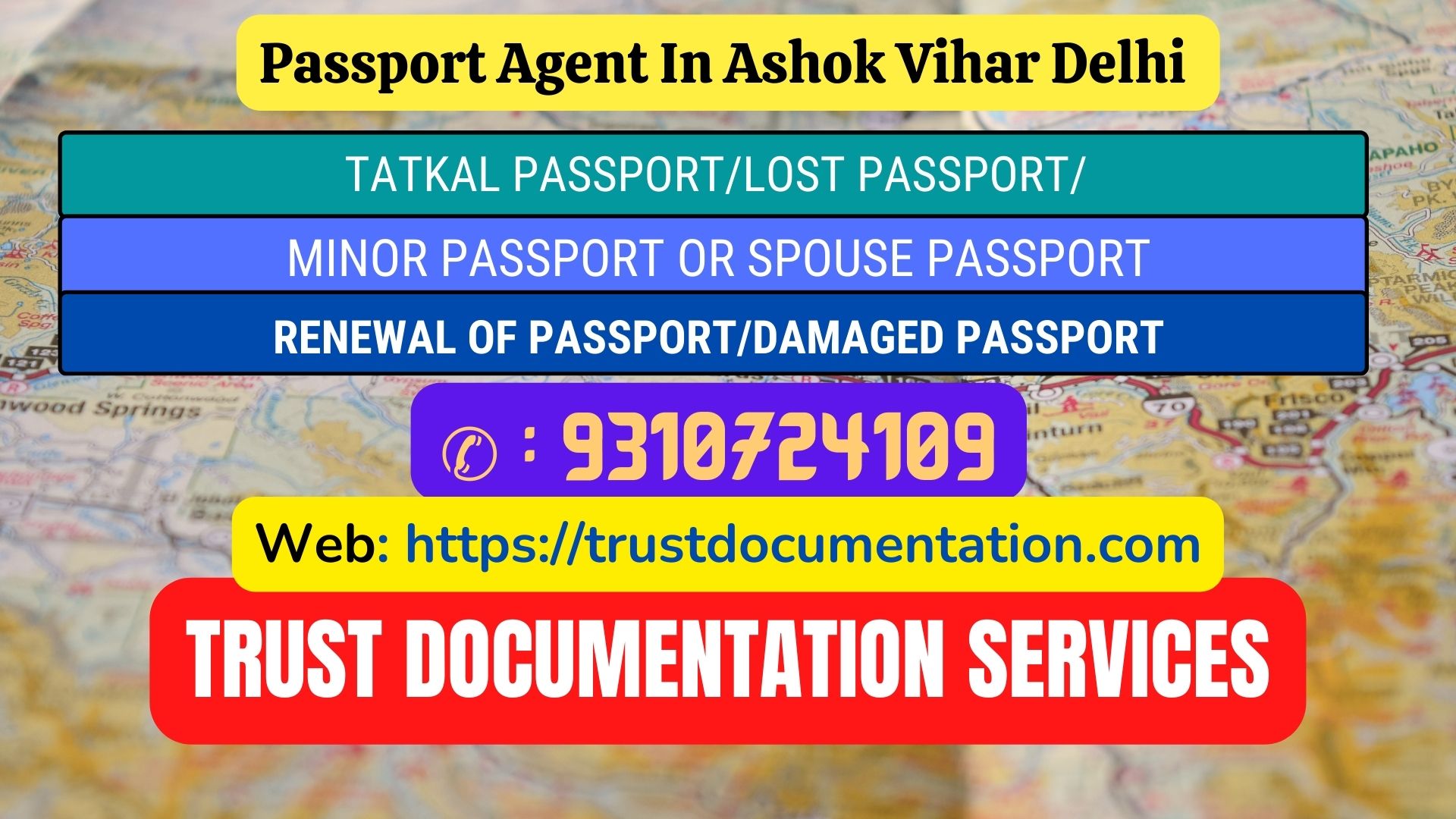 Passport agents service in Ashok Vihar Delhi 9310724109