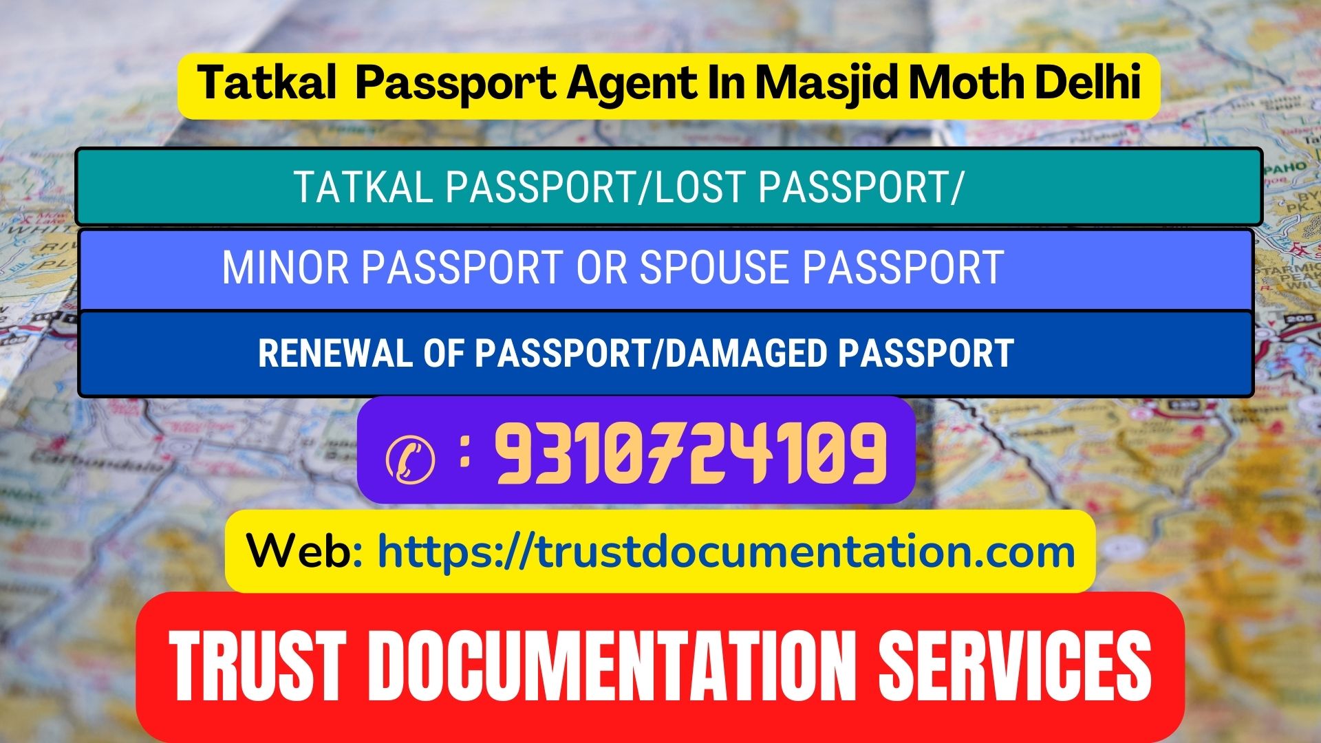 Passport agents consultant in Masjid Moth Delhi 9310724109