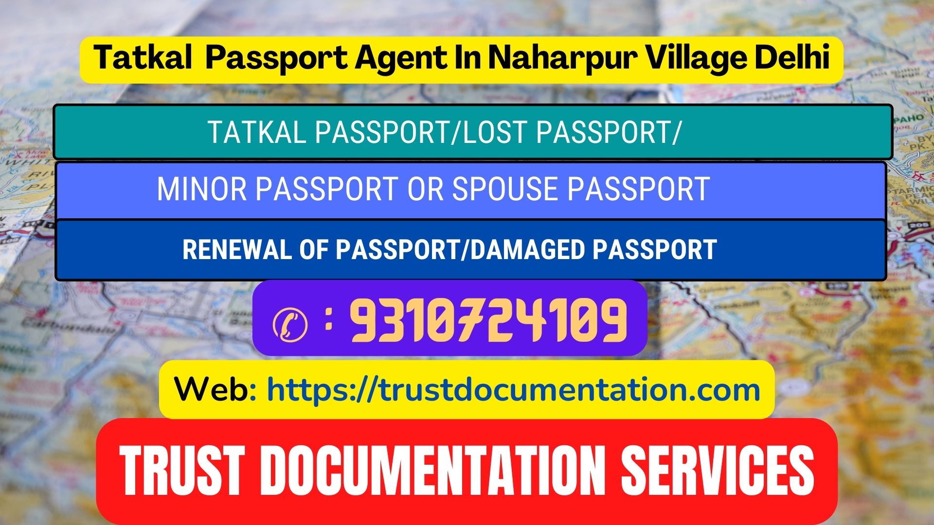 Tatkal passport services in Naharpur Village Delhi 9310724109