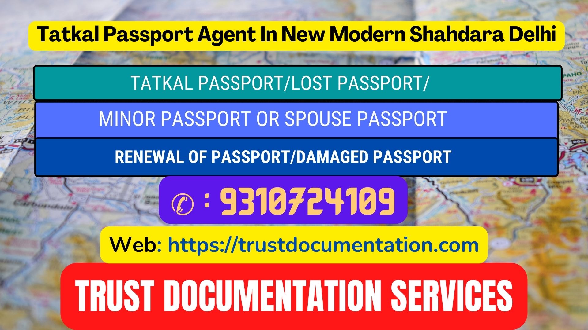 Tatkal passport services in New Modern Shahdara Delhi 9310724109