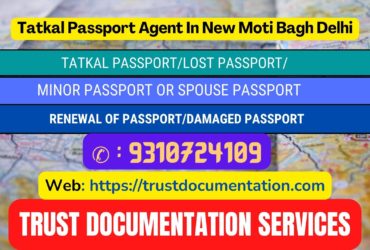 Passport agents service in New Moti Bagh Delhi 9310724109