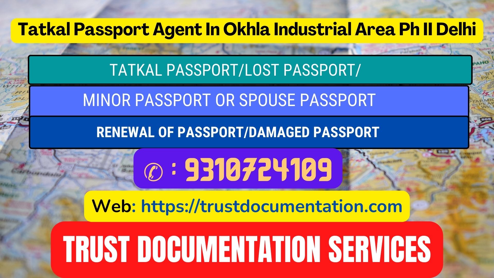 Tatkal passport agents in Okhla Industrial Area Ph II Delhi 9310724109