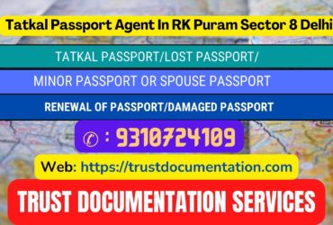 Tatkal passport agents in RK Puram Sector 8 Delhi 9310724109