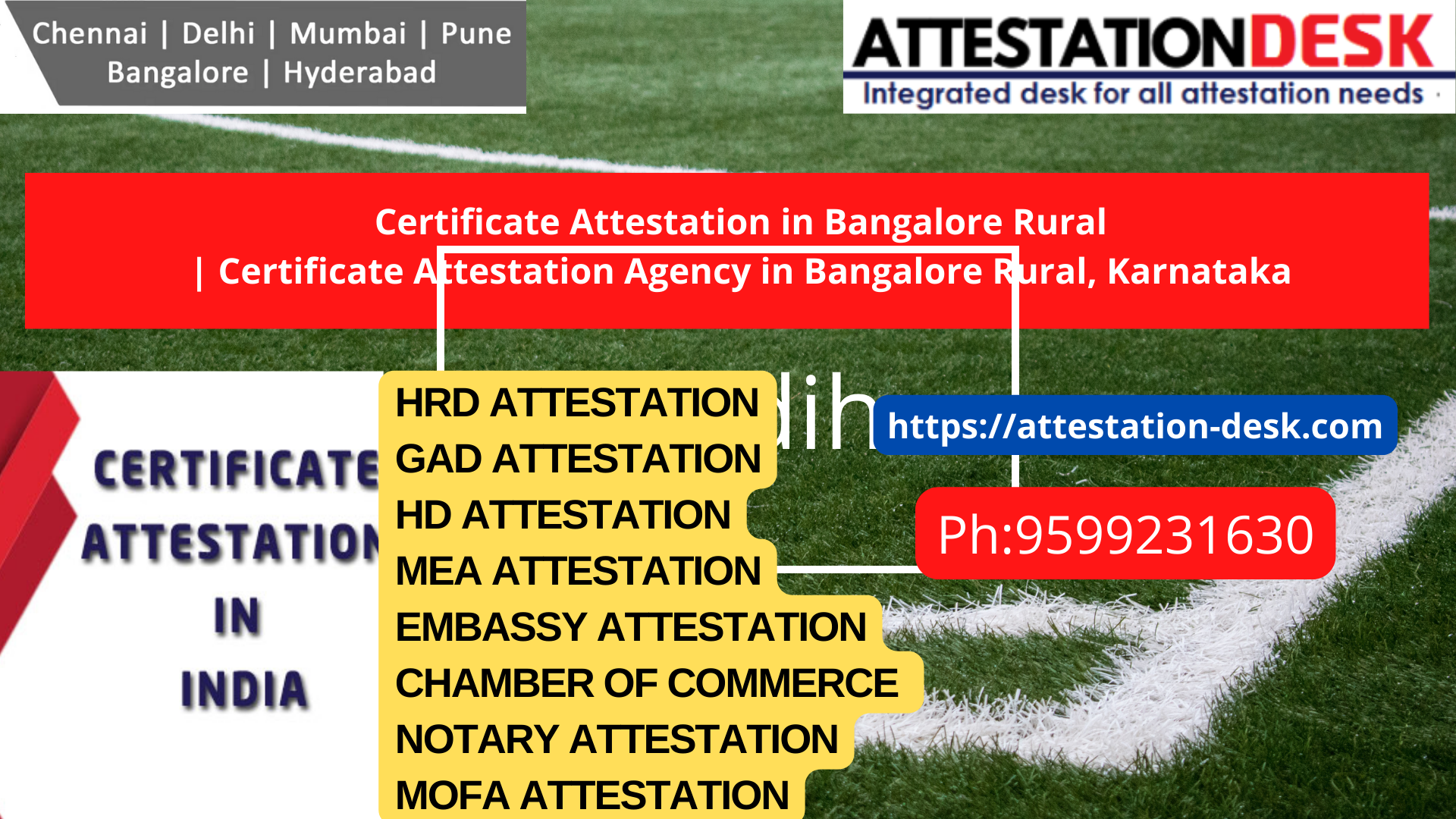 Documents Attestation Apostille in Bangalore Rural 9599231630