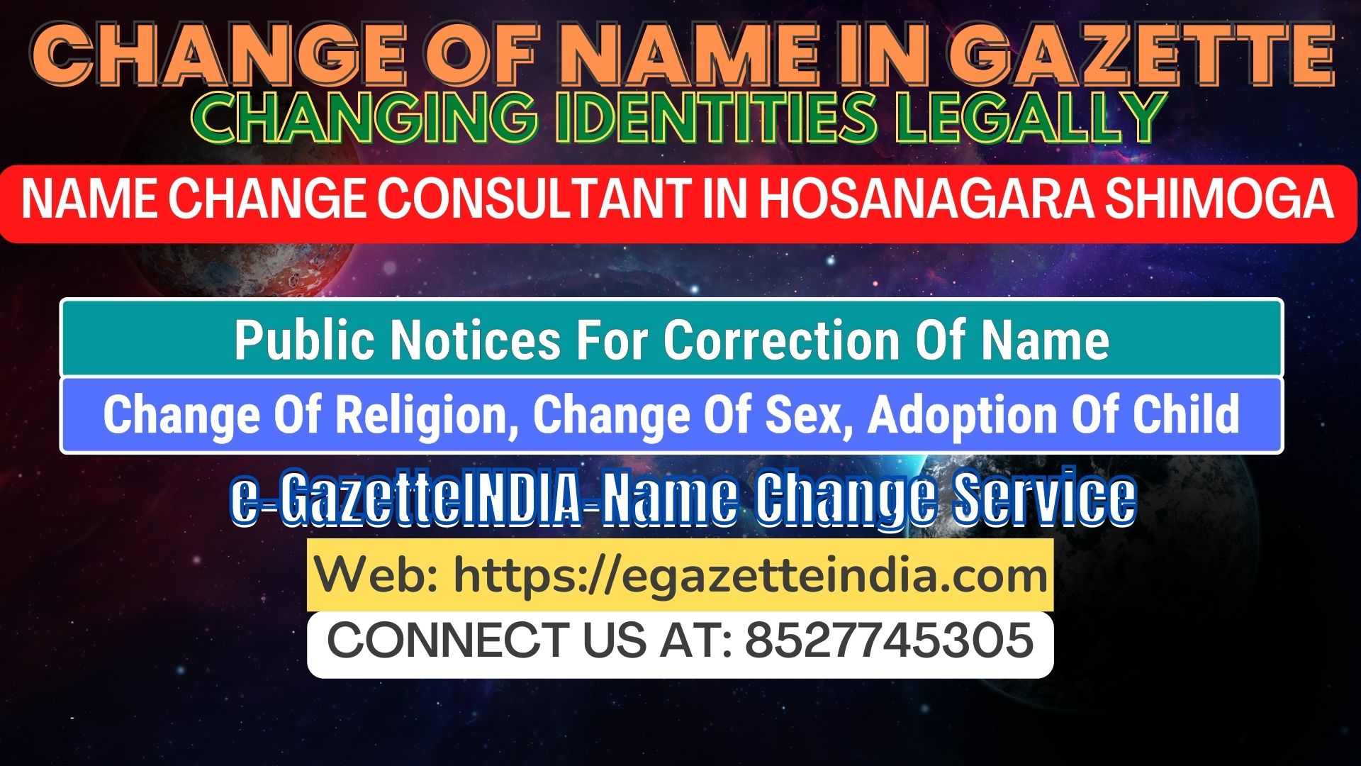 The procedure for name changesin Hosanagara Shimoga 8527745305