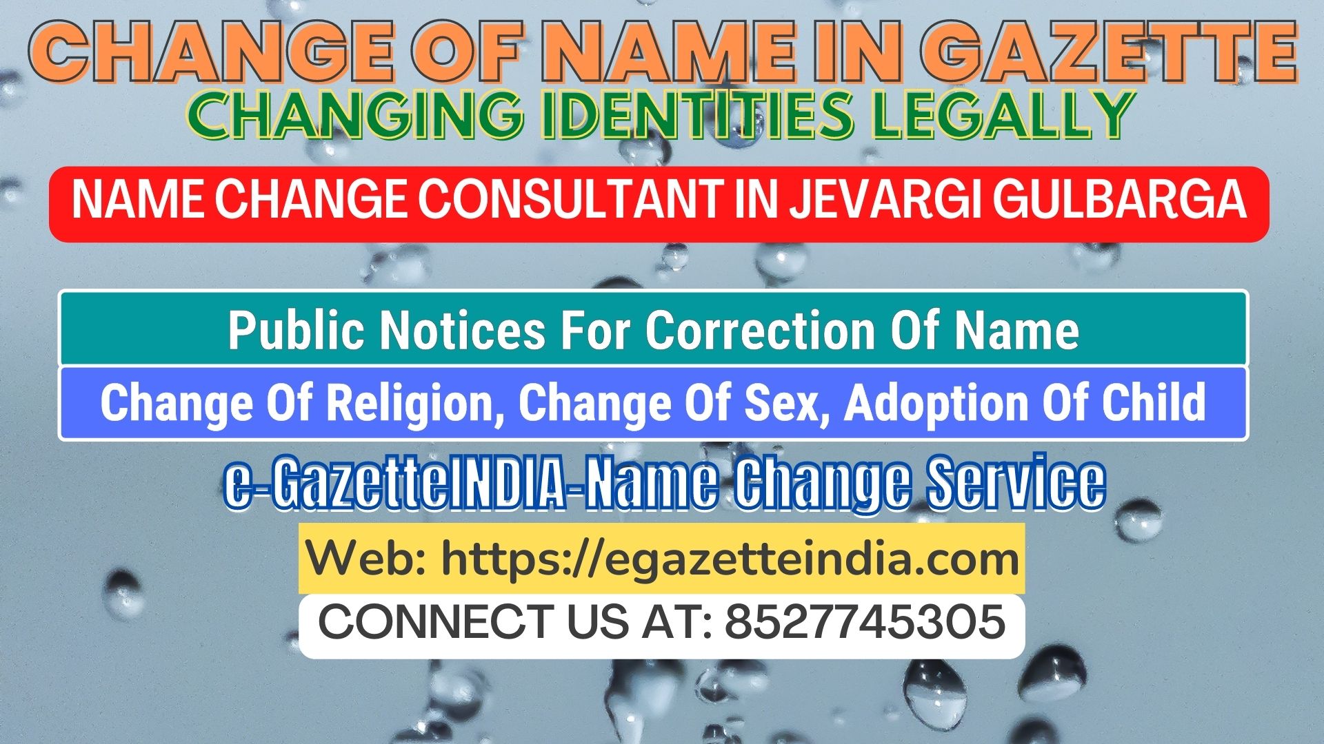 The procedure for name changesin Jevargi Gulbarga 8527745305