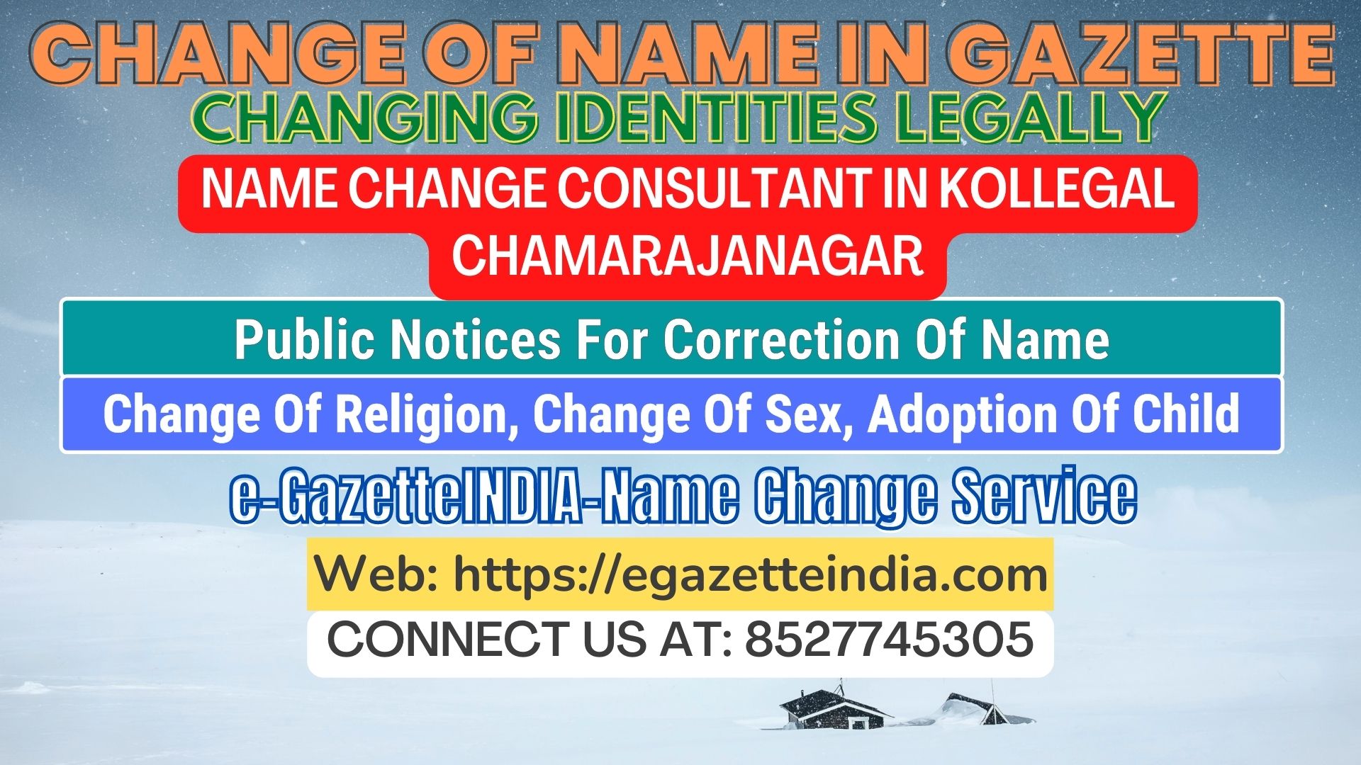 The procedure for name changes in Kollegal Chamarajanagar 8527745305