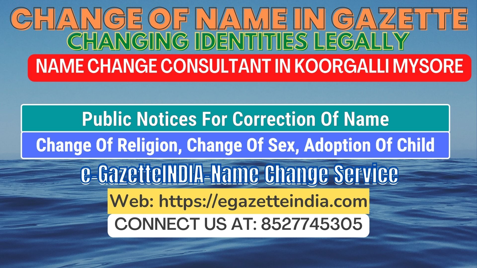 The procedure for name changes in Koorgalli Mysore 8527745305