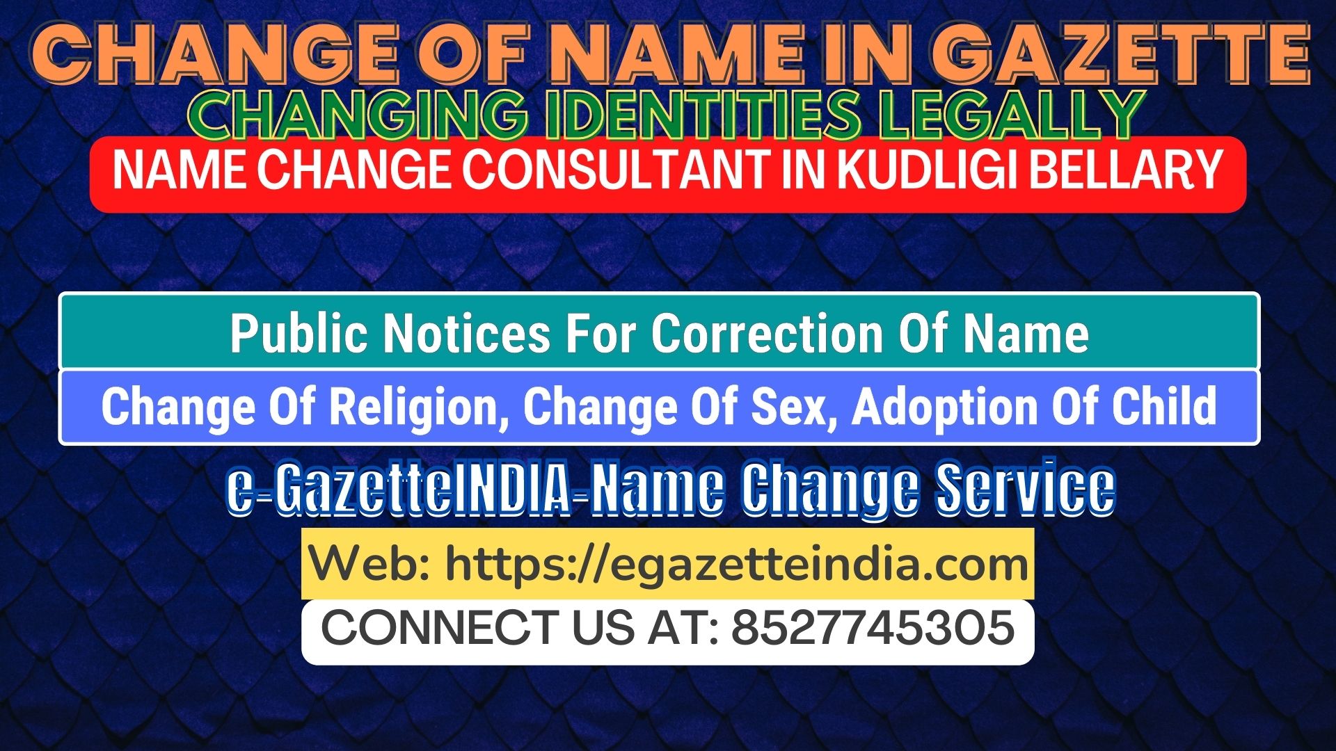 The procedure for name changes in Kudligi Bellary 8527745305