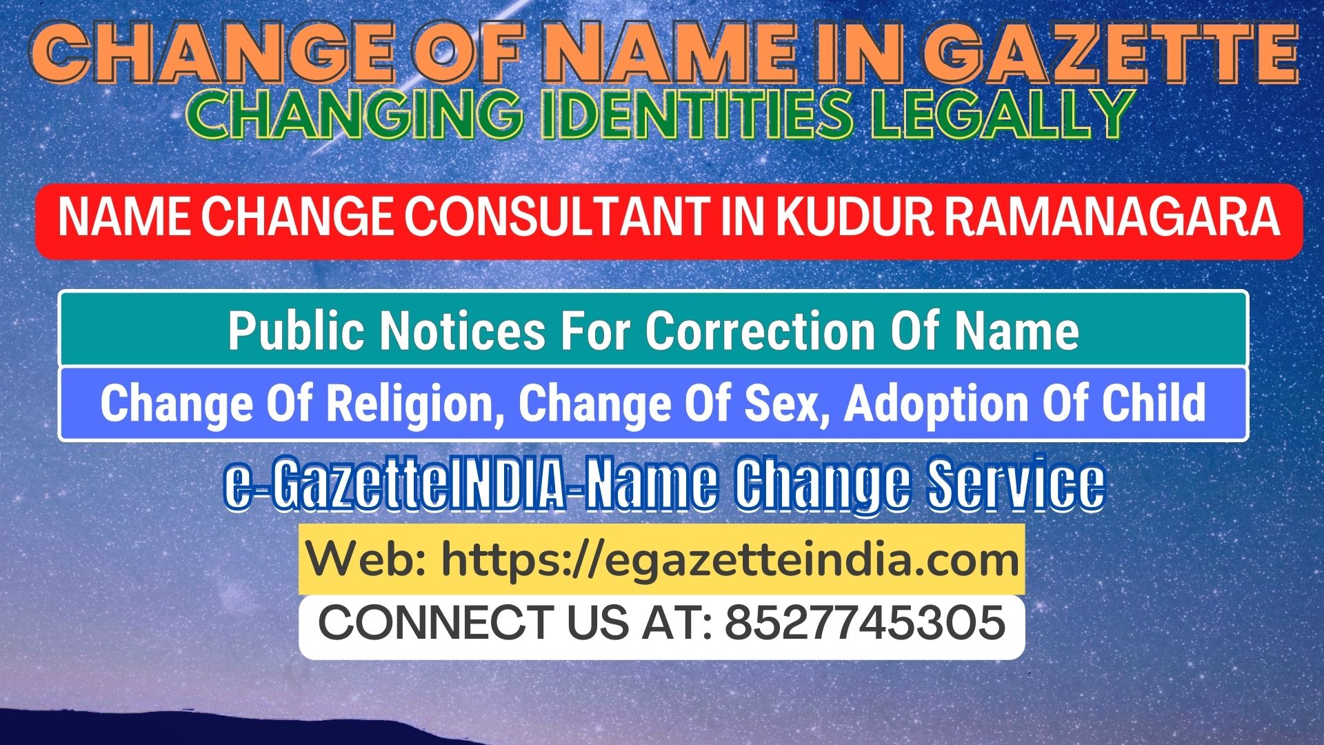 The procedure for name changes in Kudur Ramanagara 8527745305