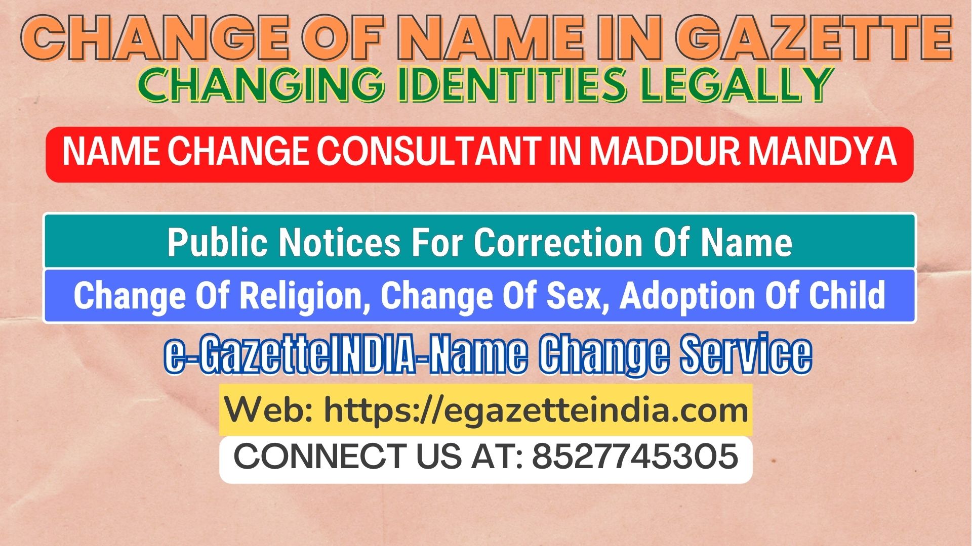 The procedure for name changes in Maddur Mandya 8527745305