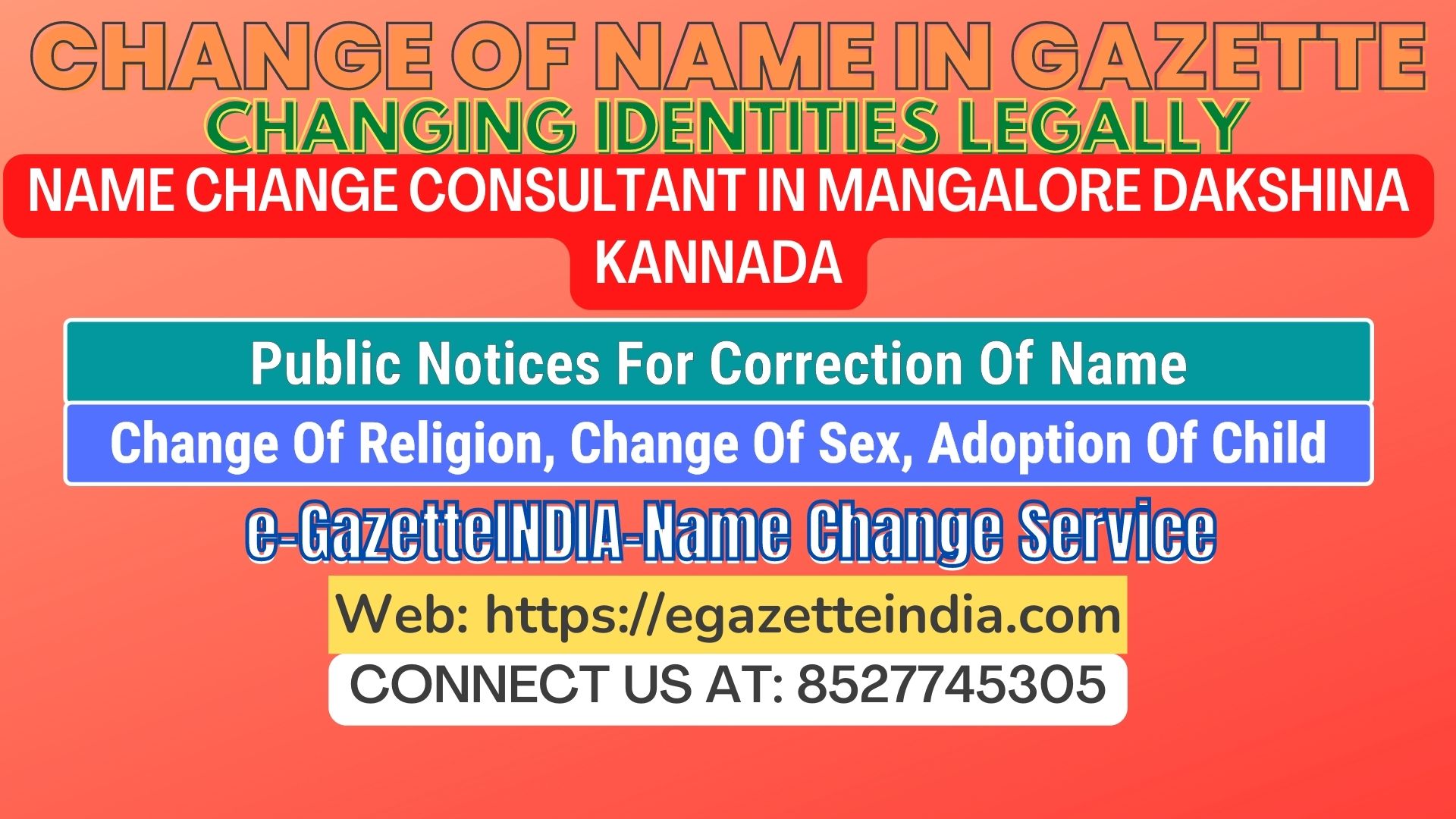 The procedure for name changes in Mangalore Dakshina Kannada 8527745305