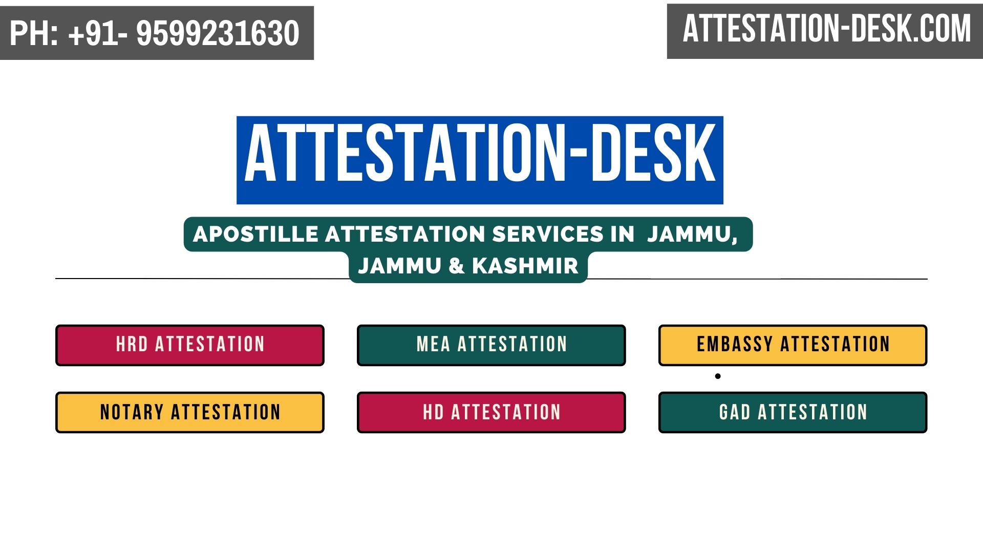 Certificate Apostille | Embassy Attestation in Jammu, Jammu & Kashmir 9599231630