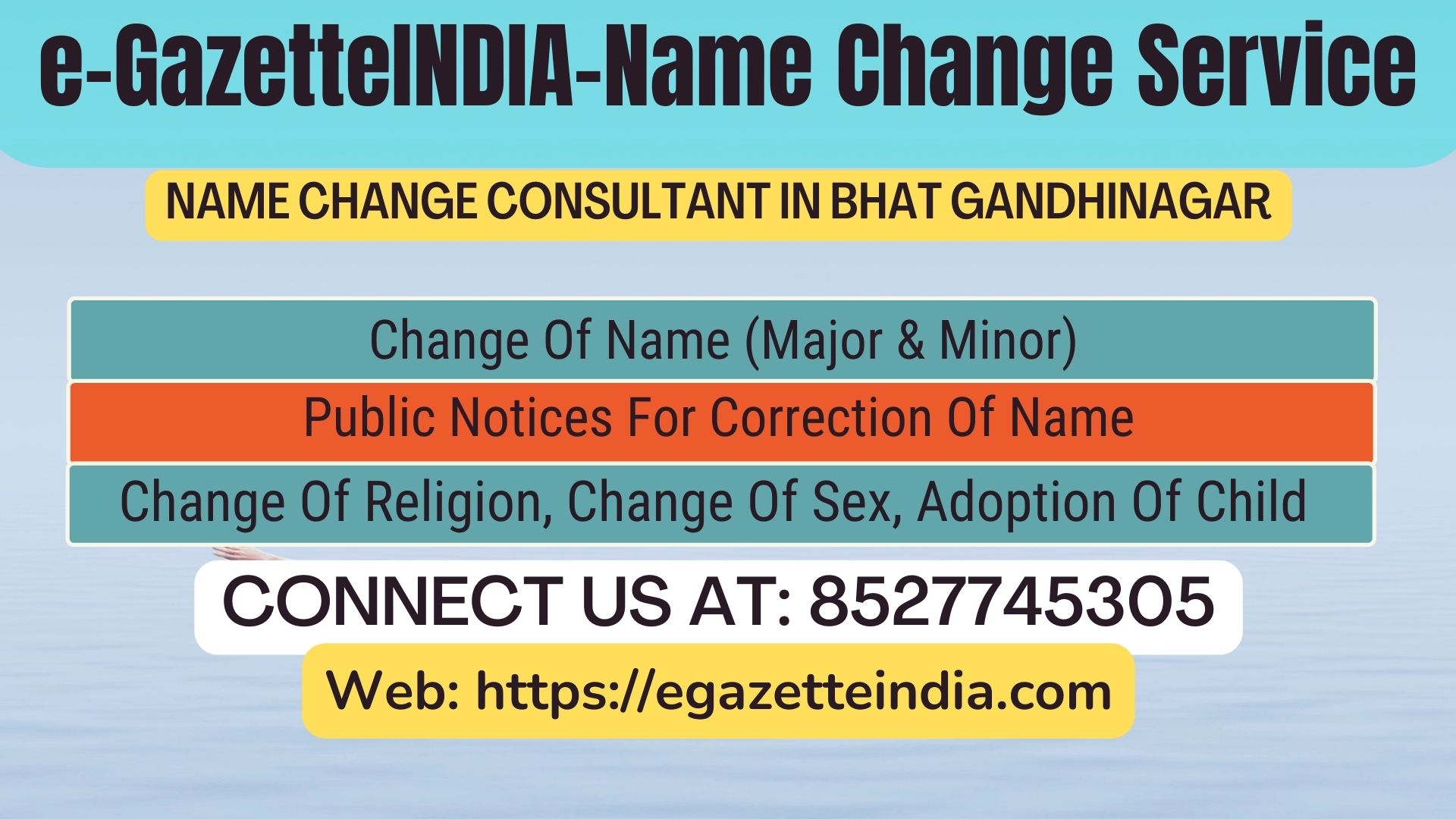 Gazette Name Change Agent Consultant Service In Bhat Gandhinagar-8527745305