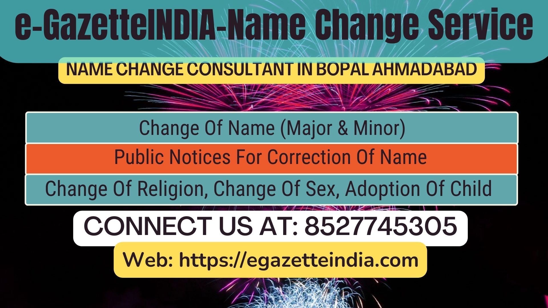 Name Change Gazette Notification In Bopal Ahmadabad 8527745305