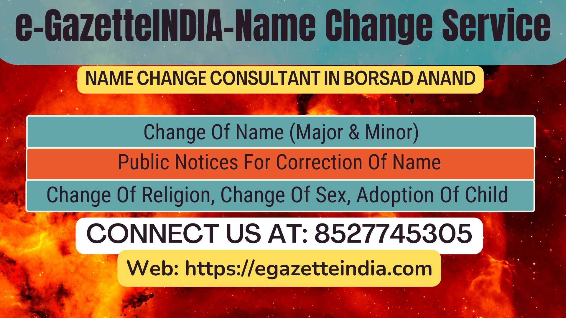 Name Change In Gazette Notification In Borsad Anand-8527745305