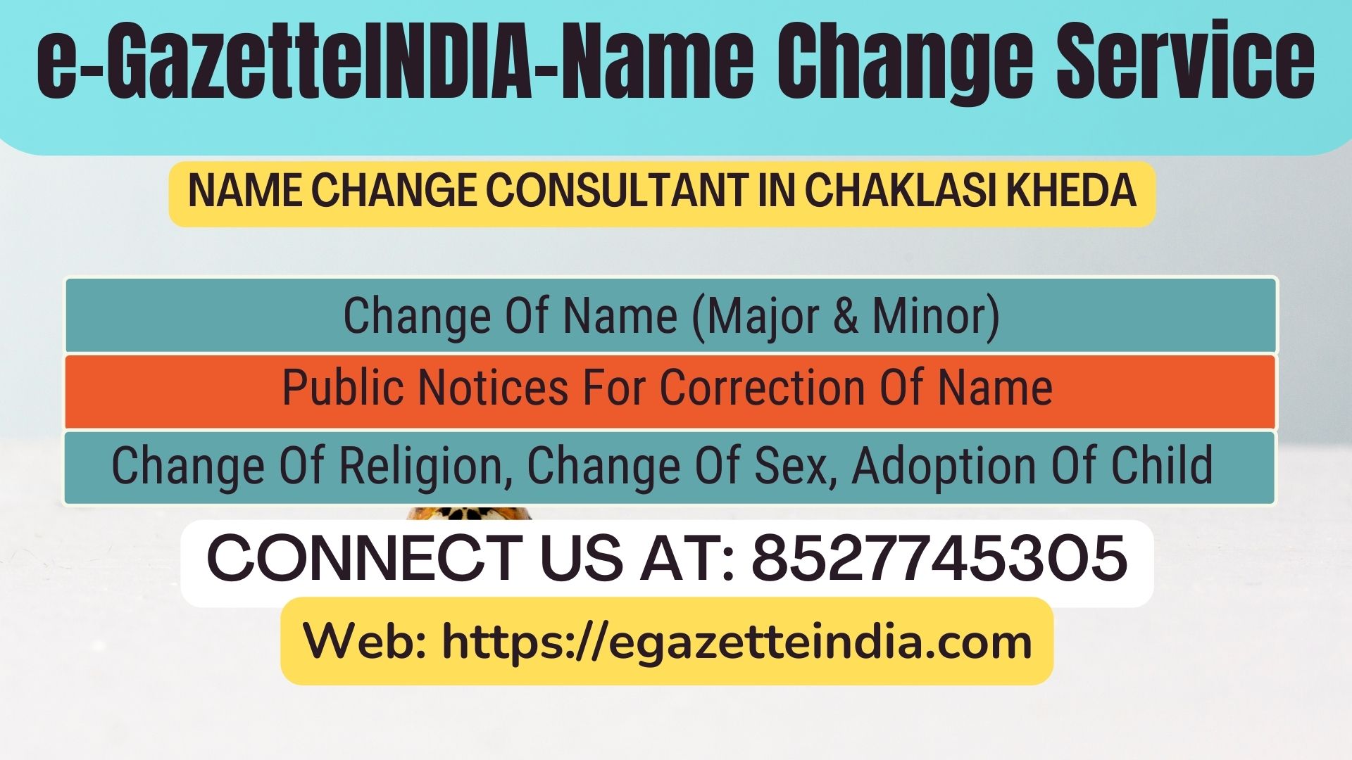 Gazette Of India Name Change Service In Chaklasi Kheda-8527745305