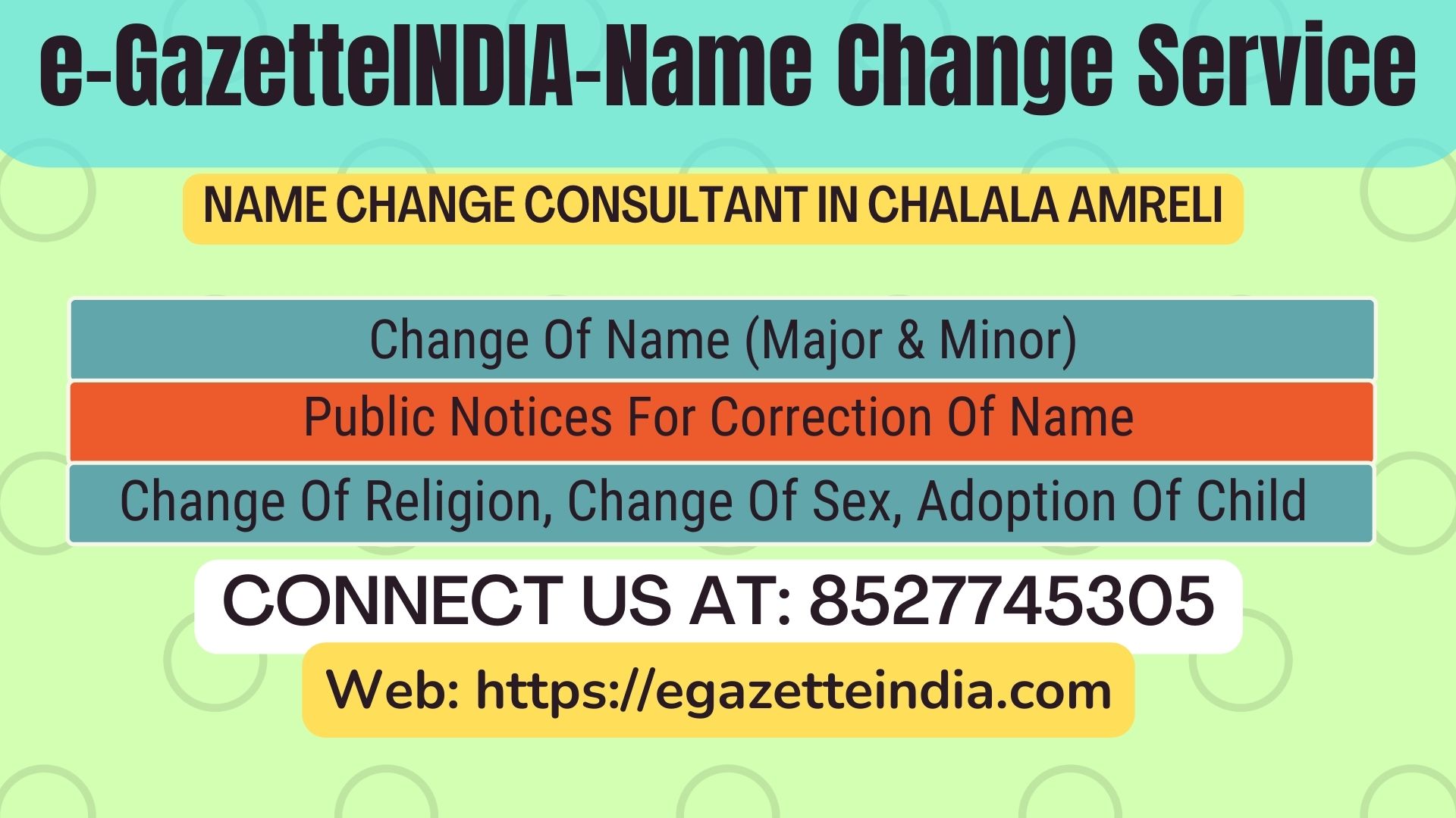 Gazette Of India Name Change Service In Chalala Amreli-8527745305