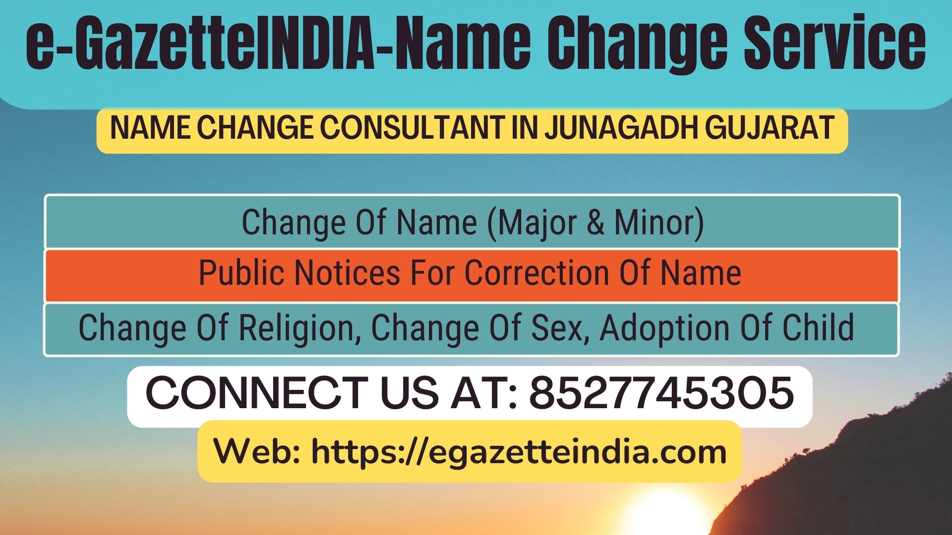 Name Change Agent  Junagadh Gujarat In  Junagadh Gujarat 8527745305