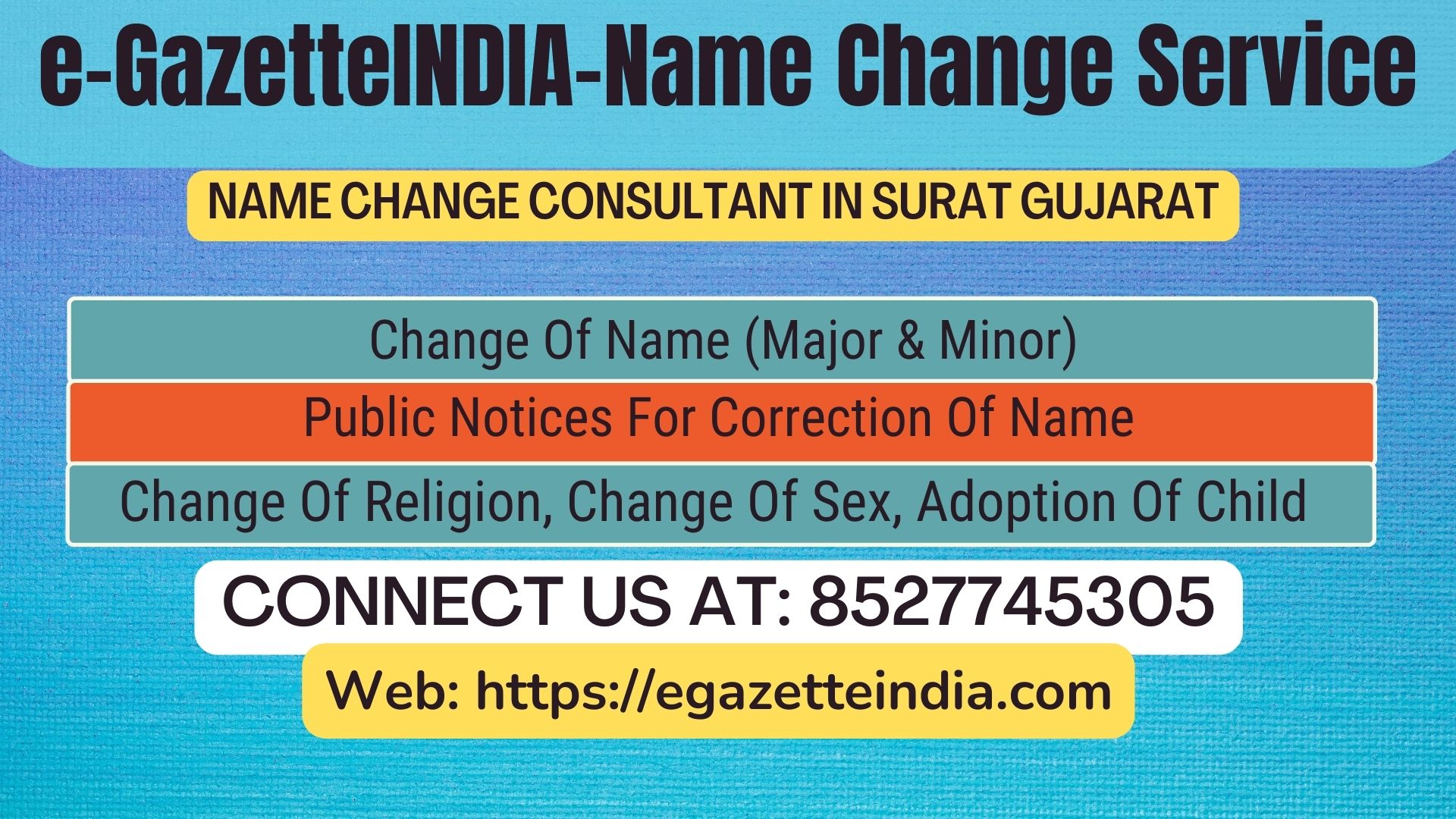 Name Change Agent  Surat Gujarat In  Surat Gujarat 8527745305