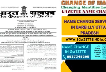 Changing Name Gazette of Bareilly Uttar Pradesh 8527745305