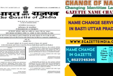 Changing Name Gazette of Basti Uttar Pradesh 8527745305