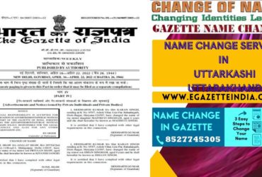 Changing Name Gazette of Uttarkashi Uttarakhand 8527745305