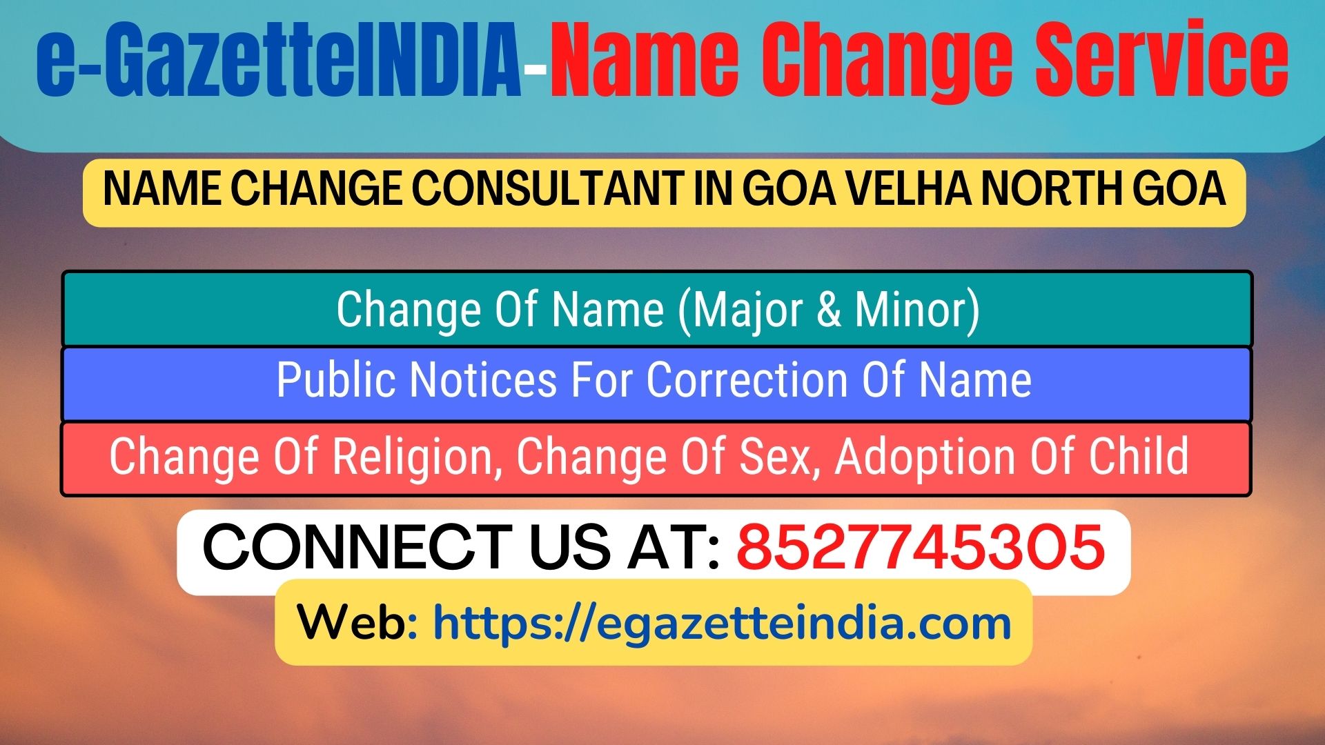 Name Change In Gazette Notification In Goa Velha North Goa-8527745305