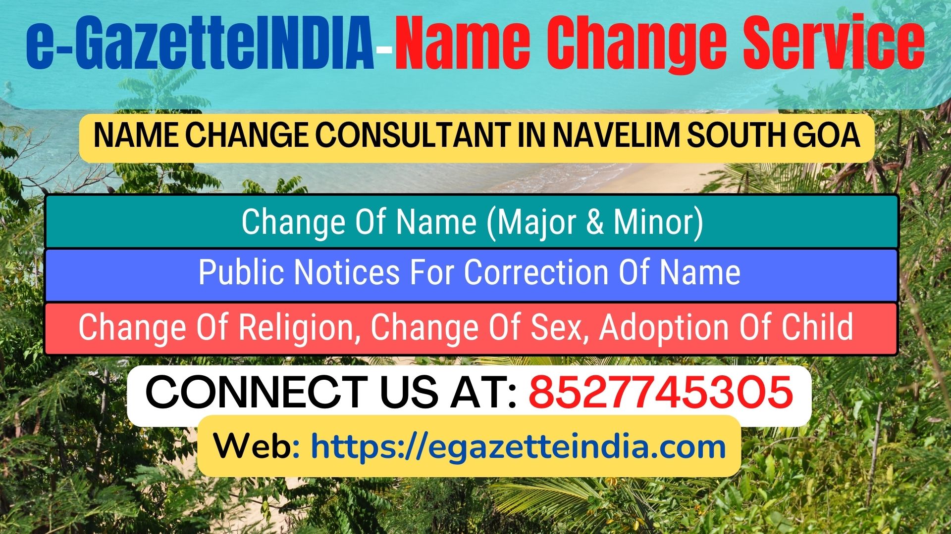 Name Change In Gazette Notification In Navelim South Goa-8527745305