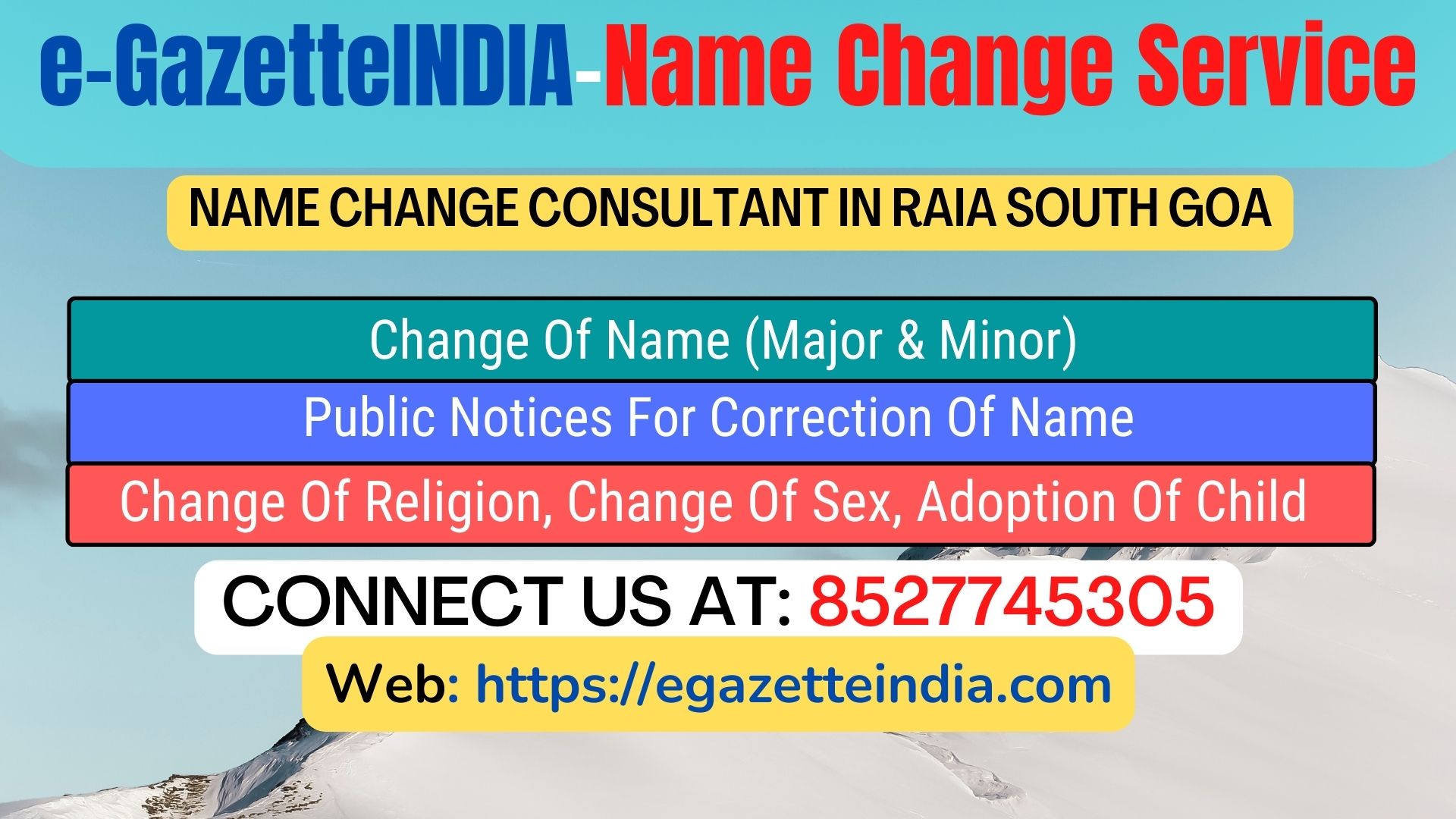 Gazette Name Change Agent Consultant Service In Raia South Goa-8527745305