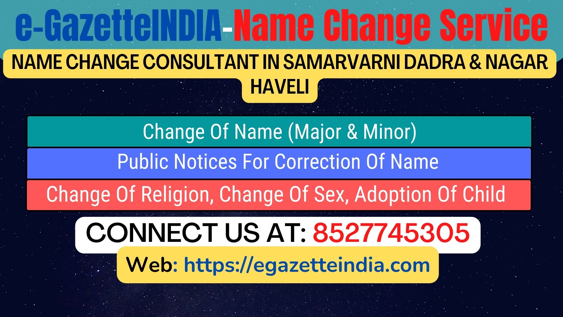 Name Change Gazette Notification In Samarvarni 8527745305