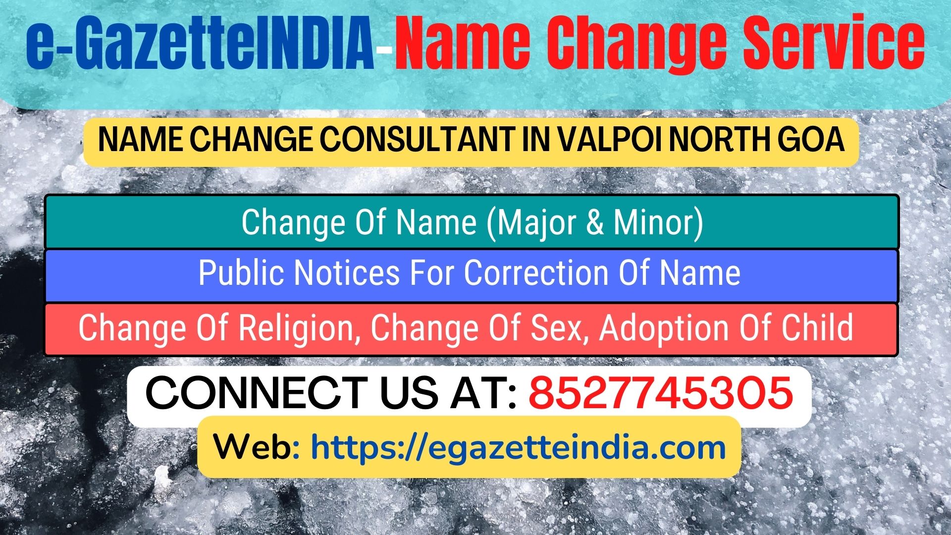 Name Change In Gazette Notification In  Valpoi North Goa-8527745305