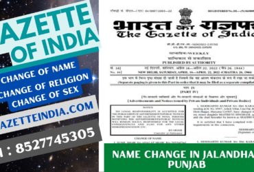 Gazette Publication Name Change In Jalandhar Punjab 8527745305