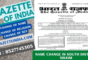 Gazette Publication Name Change In South District Sikkim 8527745305