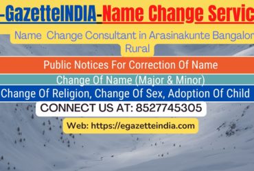 Change of Name in Gazette agent in Arasinakunte Bangalore Rural 8527745305