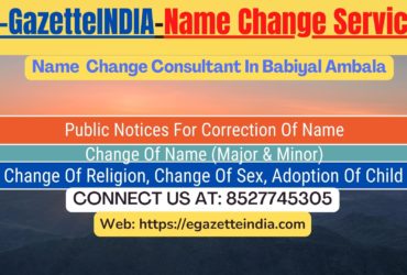 Gazette Name Change Agent Consultant Service In Babiyal Ambala-8527745305