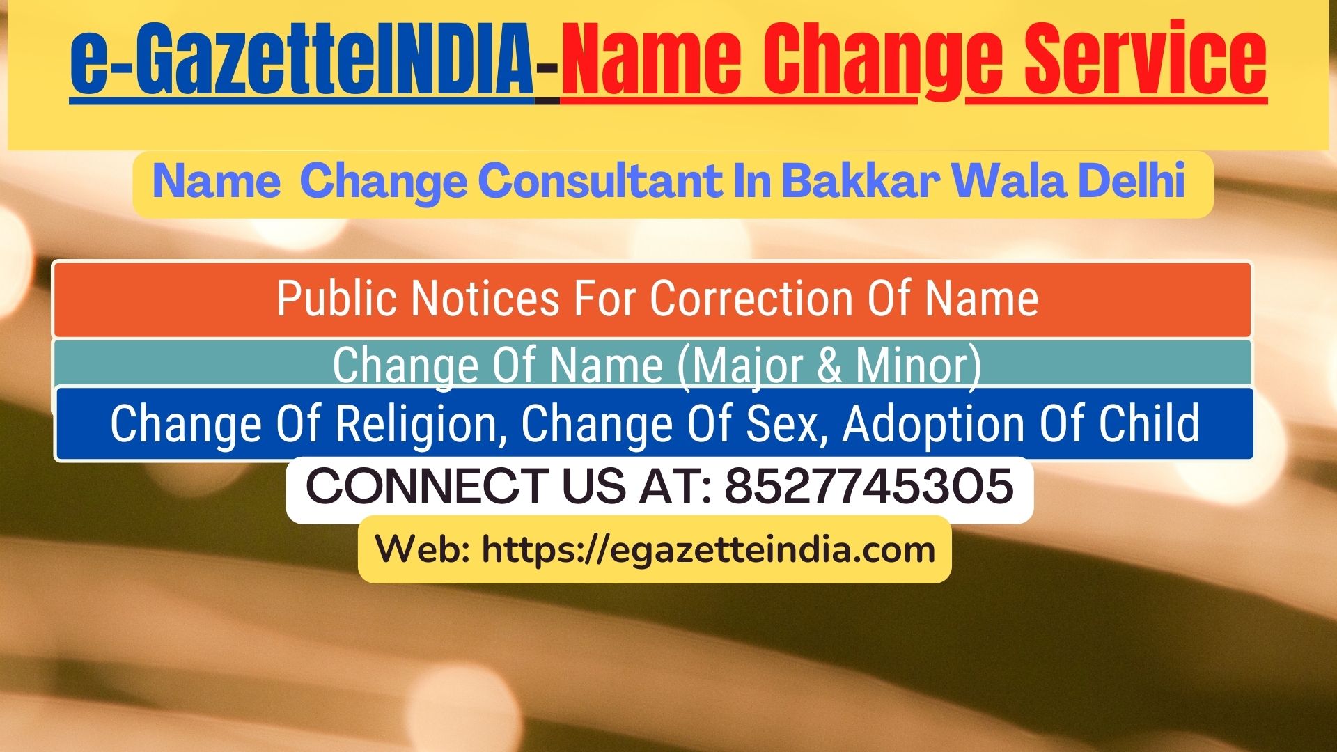 Name Change Agent Bakkar Wala Delhi  In Bakkar Wala Delhi  8527745305