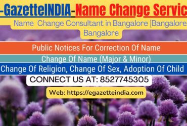 Change of Name in Gazette agent in Bangalore [Bangalore] Bangalore 8527745305