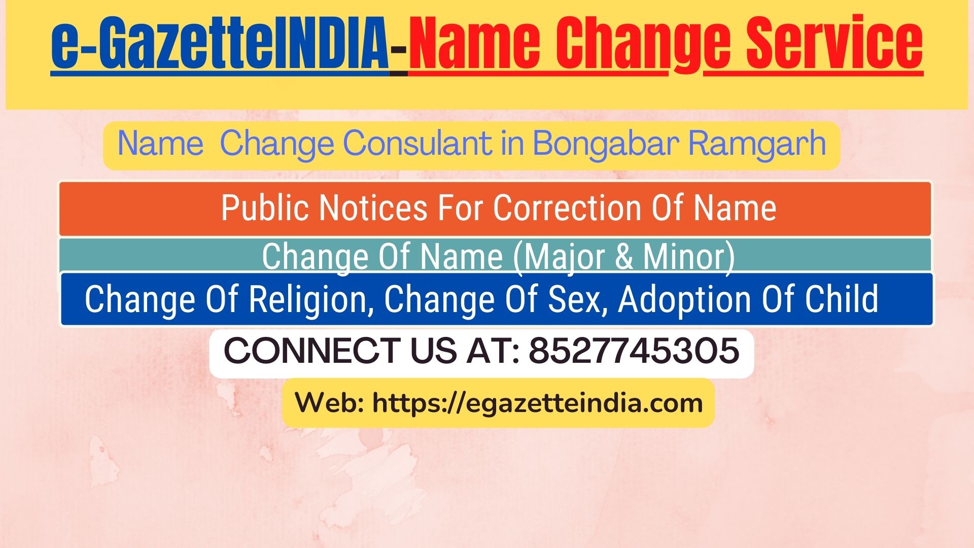 Name Change Agent Bongabar Ramgarh In Bongabar Ramgarh 8527745305