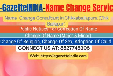 Change of Name in Gazette agent in Chikkaballapura (Chik Ballapur) Chikkaballapura 8527745305