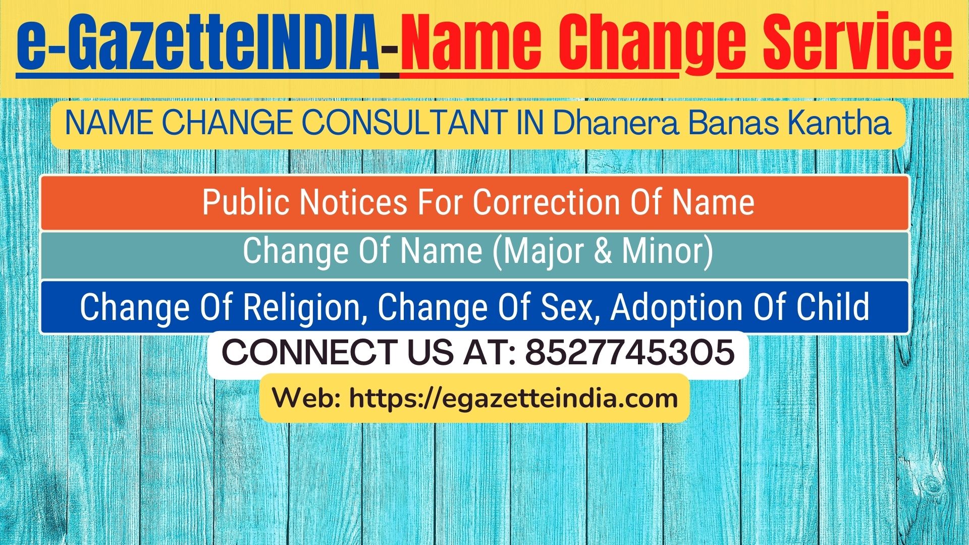 Name Change Gazette Notification In Dhanera Banas Kantha 8527745305